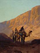 Rudolf Wiegmann Caravan passing through a wadi USA oil painting artist